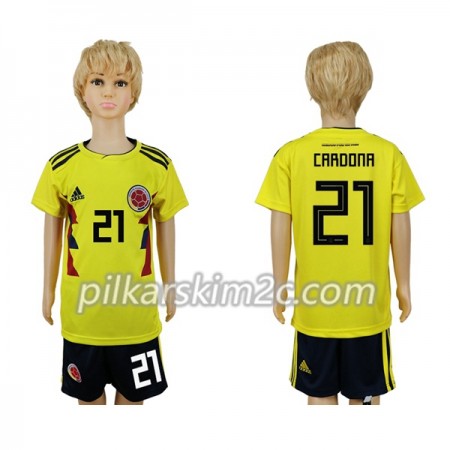 Koszulka Kolumbia Cardona 21 Dziecięca Główna Mistrzostwa Świata 2018 - Koszulki Piłkarskie